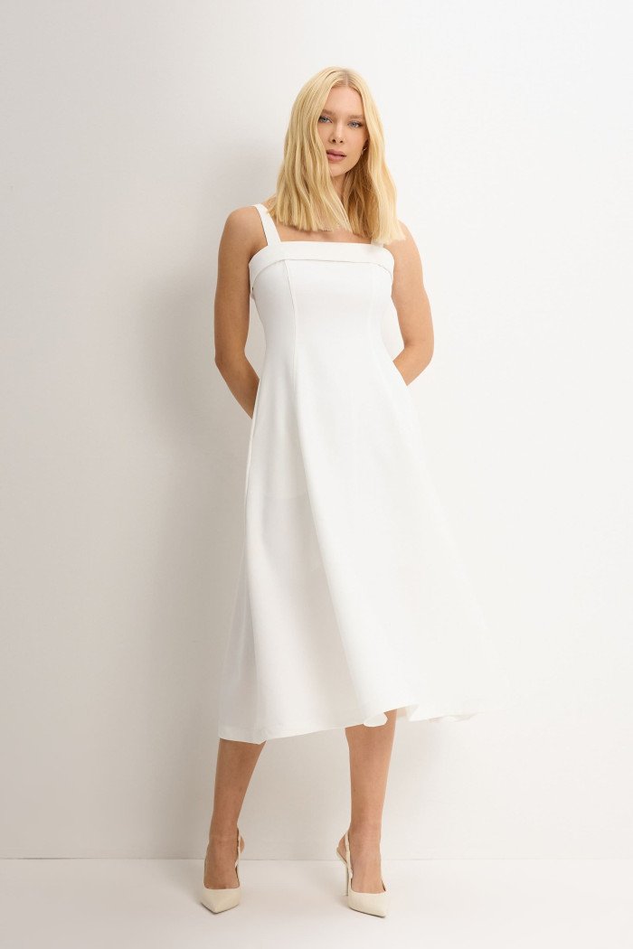 VESTIDO TEODORA COM ALÇA E BOLSOS - OFF WHITE