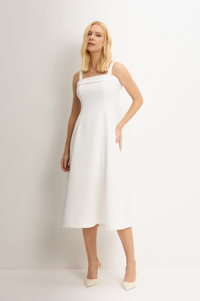 VESTIDO TEODORA COM ALÇA E BOLSOS - OFF WHITE