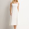 VESTIDO TEODORA COM ALÇA E BOLSOS - OFF WHITE