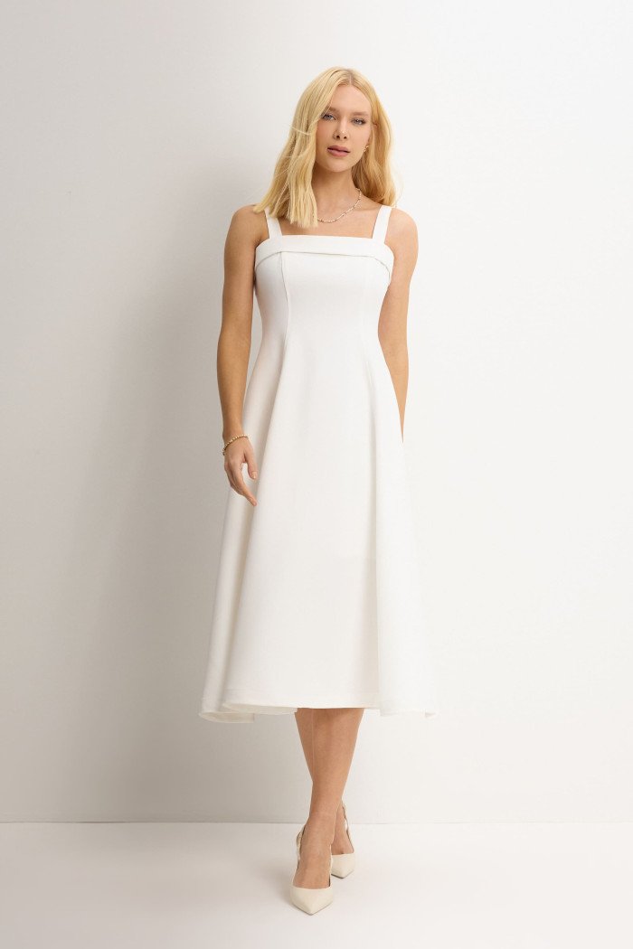 VESTIDO TEODORA COM ALÇA E BOLSOS - OFF WHITE