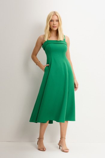 VESTIDO TEODORA COM ALÇA E BOLSOS - VERDE