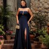 VESTIDO DE FESTA ELEGANCE GOLA CHOKER - AZUL MARINHO