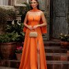 VESTIDO DE FESTA ELEGANCE GOLA CHOKER - LARANJA