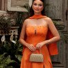 VESTIDO DE FESTA ELEGANCE GOLA CHOKER - LARANJA