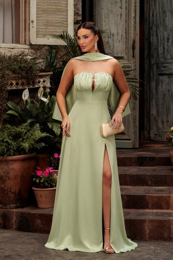 VESTIDO DE FESTA ELEGANCE GOLA CHOKER - VERDE MENTA