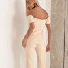 CONJUNTO LONDRES ALFAITARIA BLUSA OMBRO A OMBRO - AREIA