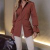 CAMISA COMPRIDA COM TIRAS - TERRACOTA