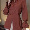 CAMISA COMPRIDA COM TIRAS - TERRACOTA