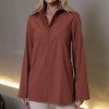 CAMISA COMPRIDA COM TIRAS - TERRACOTA