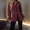 CAMISA COMPRIDA COM TIRAS - VINHO