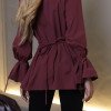 CAMISA COMPRIDA COM TIRAS - VINHO