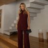 CONJUNTO MILÃO TRICÔ BLUSA ALONGADA - MARSALA