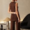 CONJUNTO MILÃO TRICÔ BLUSA ALONGADA - CAFÉ
