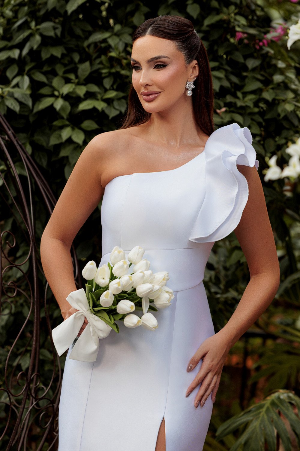 VESTIDO PATRICIA MIDI ZIBELINE UM OMBRO - OFF WHITE