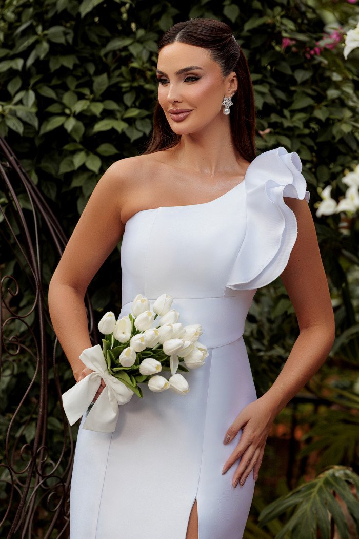 VESTIDO PATRICIA MIDI ZIBELINE UM OMBRO - OFF WHITE