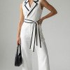MACACÃO LÚCIA ALFAIATARIA BICOLOR FINESSE - BRANCO