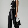MACACÃO LÚCIA ALFAIATARIA BICOLOR FINESSE - PRETO