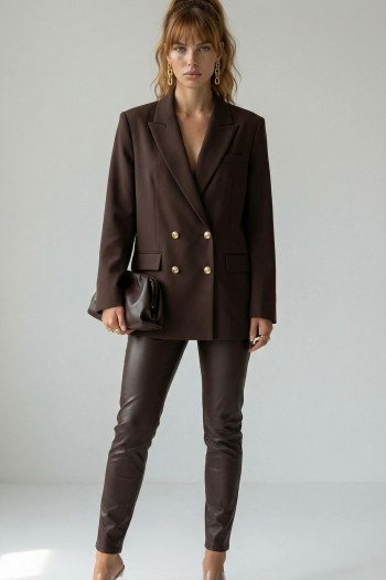 CALÇA LARISSA RESINADA FINESSE - MARROM