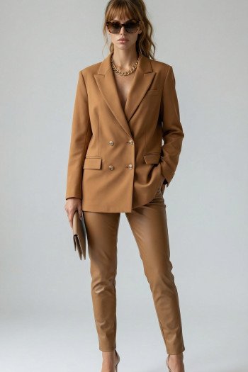 CALÇA LARISSA RESINADA FINESSE - CAMEL