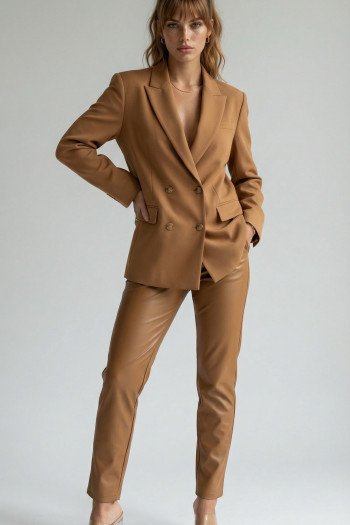 CALÇA LARISSA RESINADA FINESSE - CAMEL