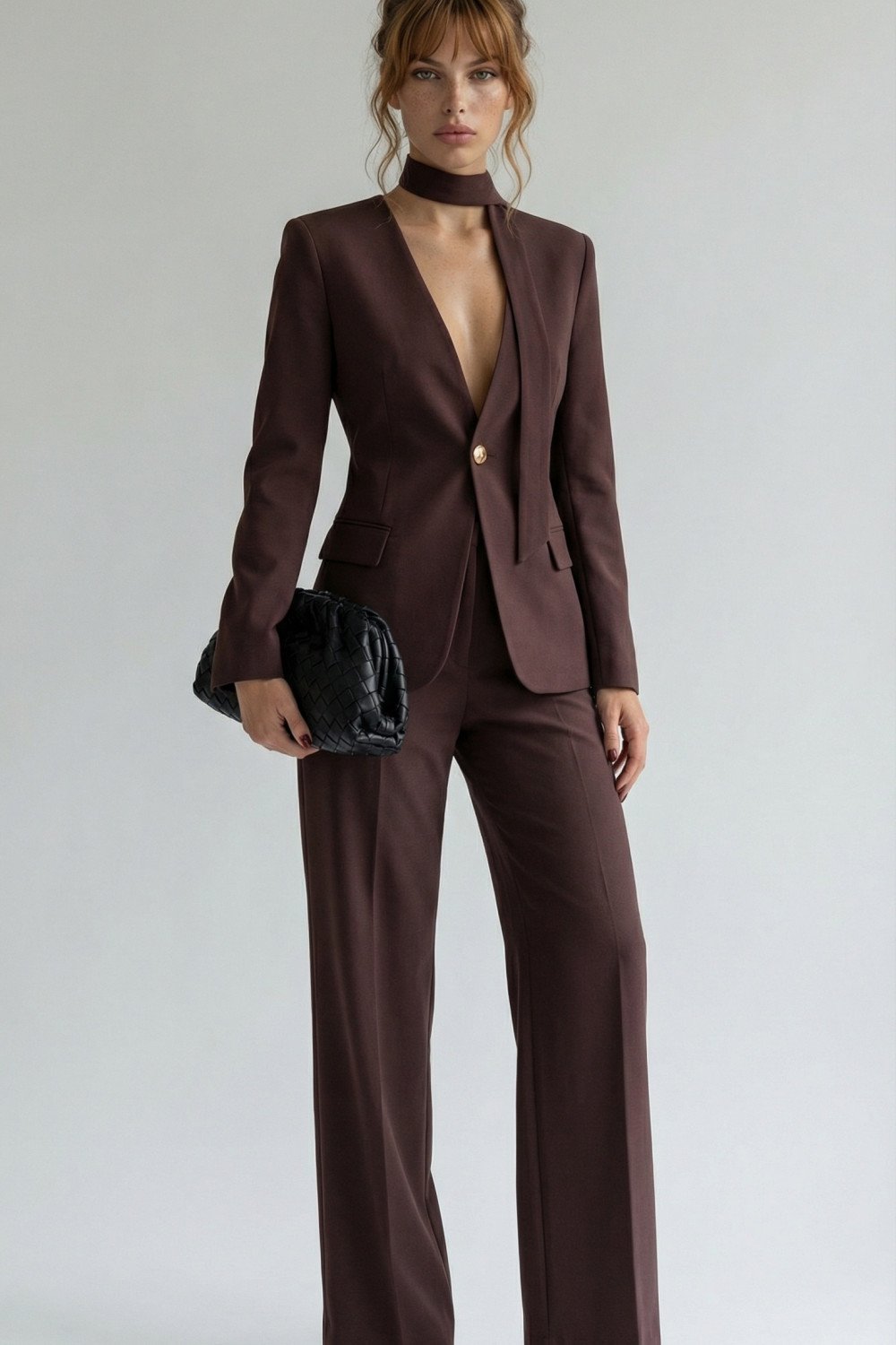 CONJUNTO ÁGATA ALFAIATARIA FINESSE - MARROM