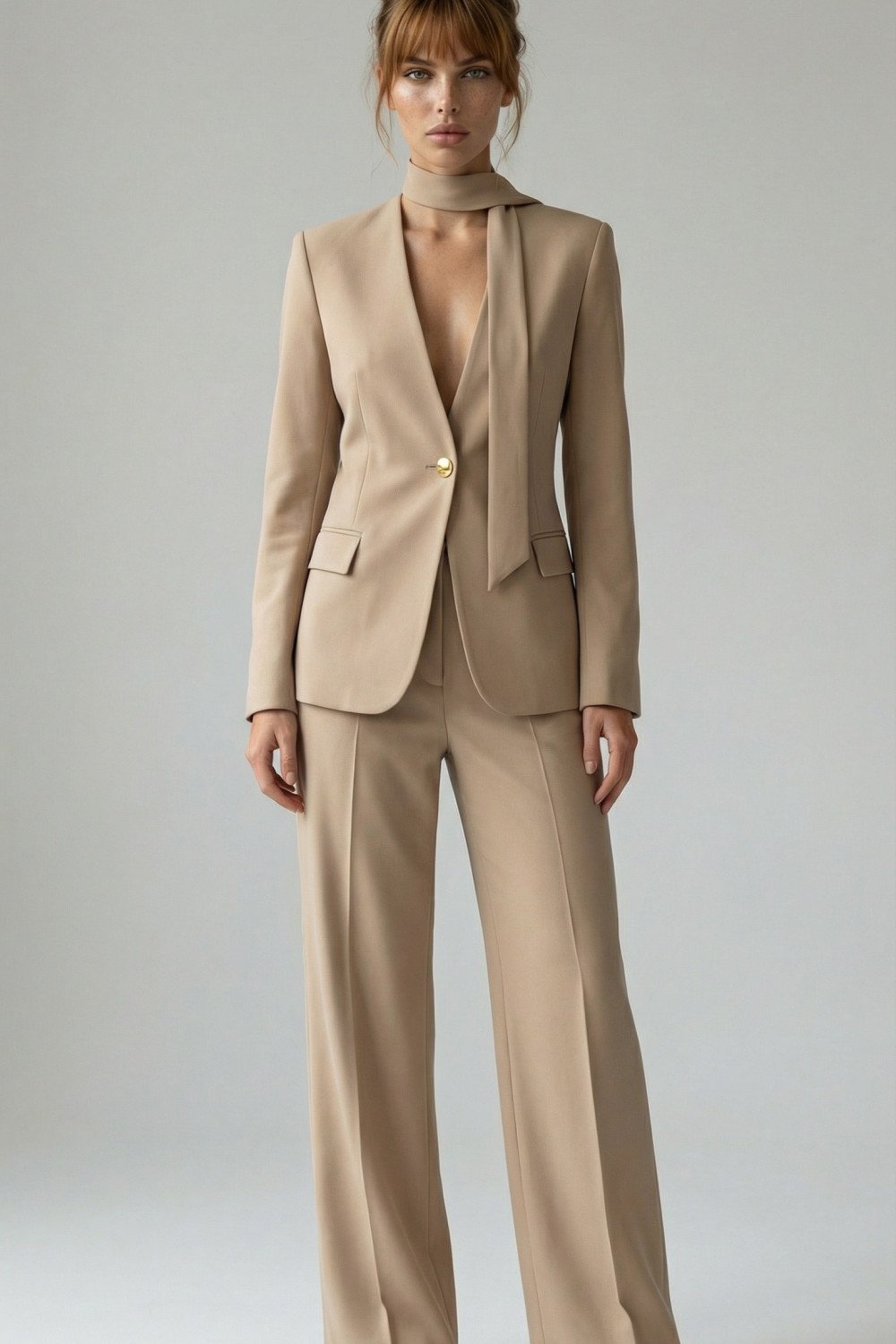 CONJUNTO ÁGATA ALFAIATARIA FINESSE - AREIA