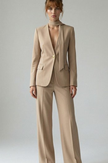 CONJUNTO ÁGATA ALFAIATARIA FINESSE - AREIA