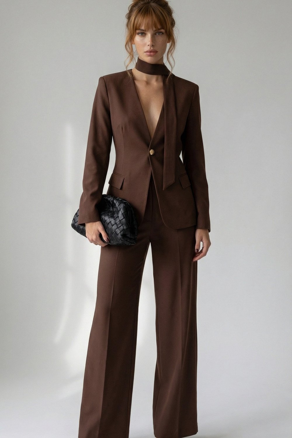 CONJUNTO ÁGATA ALFAIATARIA FINESSE - MARROM