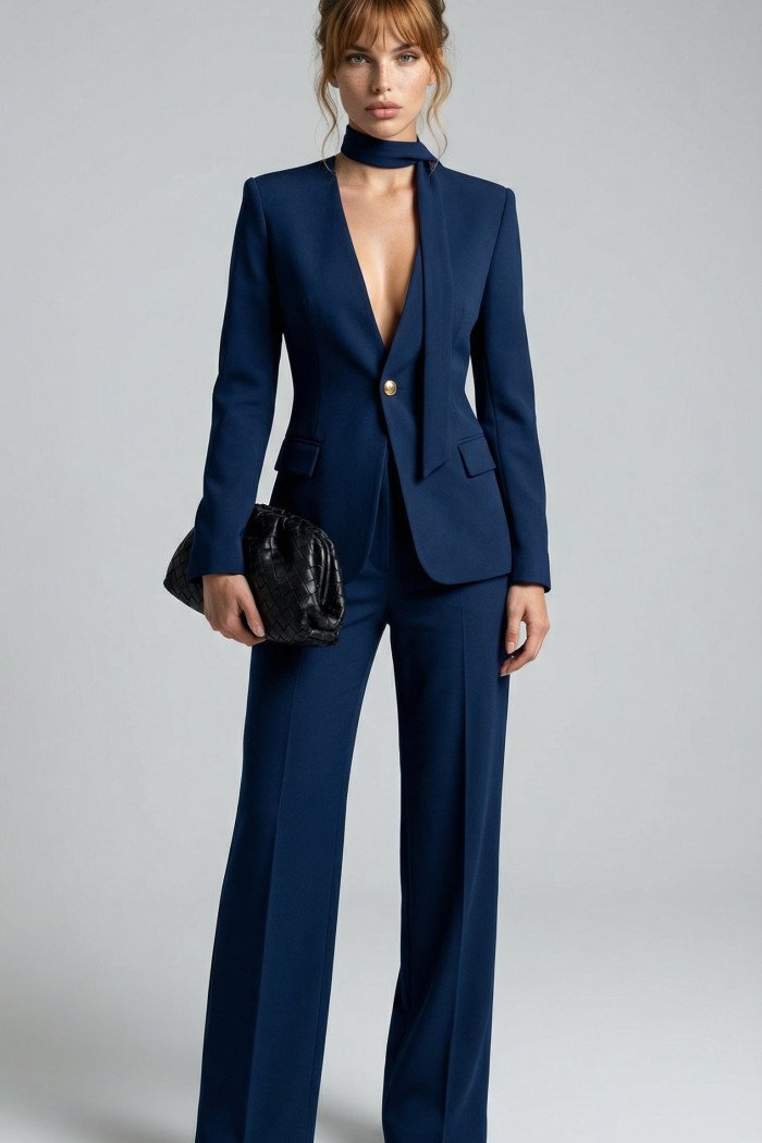 CONJUNTO ÁGATA ALFAIATARIA FINESSE - AZUL MARINHO