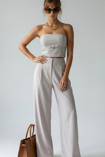 CONJUNTO ROBERTA ALFAIATARIA FINESSE - CINZA