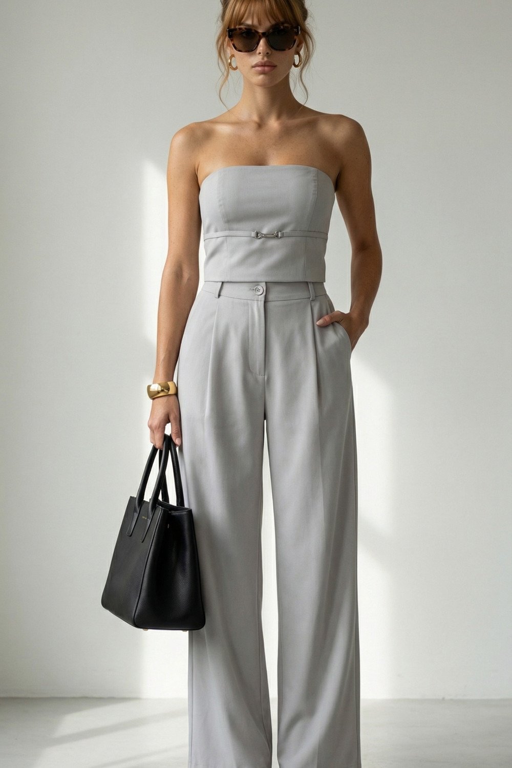 CONJUNTO ROBERTA ALFAIATARIA FINESSE - CINZA