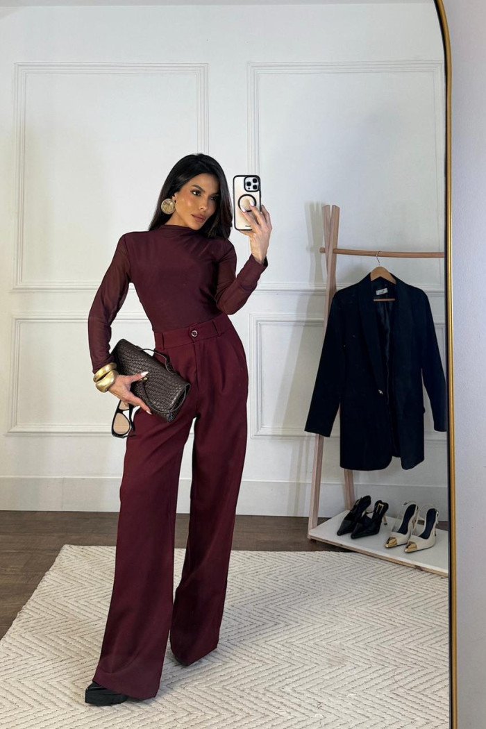CALÇA CHLOE ALFAIATARIA PANTALONA SOUL - MARSALA