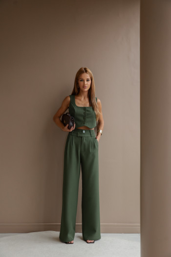 CONJUNTO ALFAIATARIA PREMIUM CÓS DUPLO - VERDE