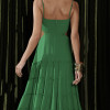 VESTIDO CREPE SILK CAMADAS HELEN - VERDE