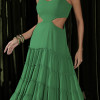 VESTIDO CREPE SILK CAMADAS HELEN - VERDE