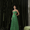 VESTIDO CREPE SILK CAMADAS HELEN - VERDE