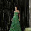 VESTIDO CREPE SILK CAMADAS HELEN - VERDE