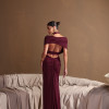 VESTIDO LONGO CHOKER SOLANGE - MARSALA