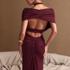 VESTIDO LONGO CHOKER SOLANGE - MARSALA