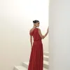VESTIDO LONGO DRAPEADO CAMILLA - VERMELHO