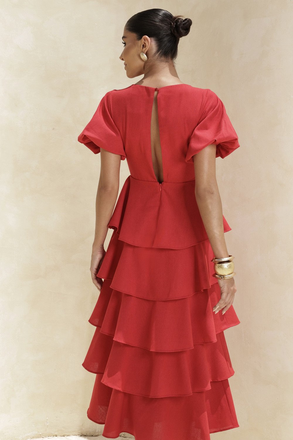 VESTIDO LU CAMADAS - VERMELHO