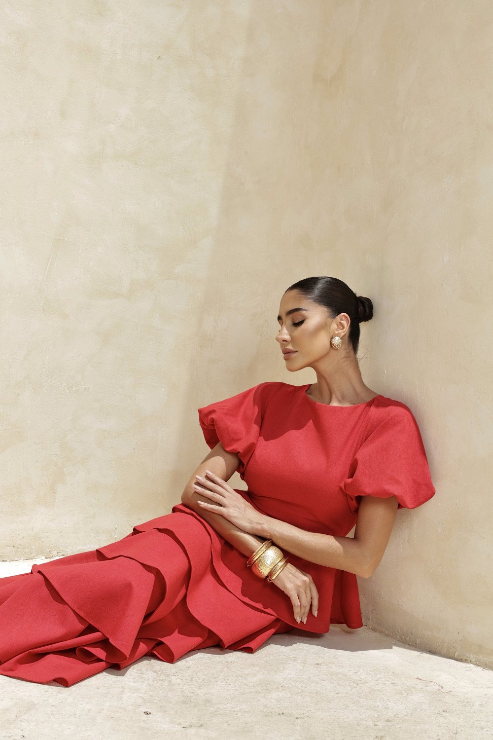 VESTIDO LU CAMADAS - VERMELHO