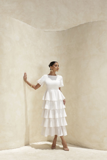 VESTIDO LU CAMADAS - BRANCO