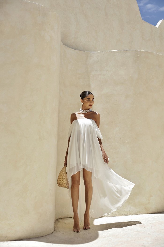 VESTIDO CURTO MULET CIGANINHA JORDANA - OFF WHITE