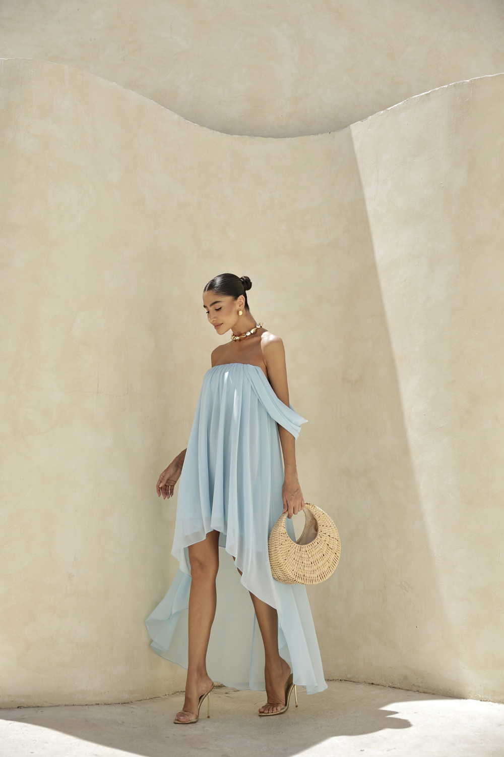 VESTIDO CURTO MULET CIGANINHA JORDANA - AZUL CLARO