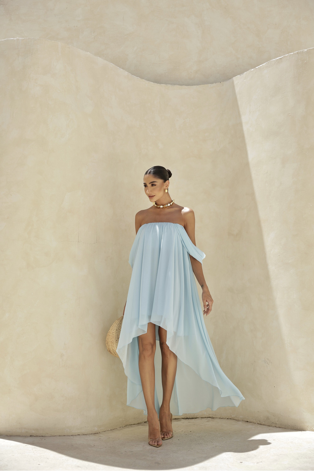 VESTIDO CURTO MULET CIGANINHA JORDANA - AZUL CLARO