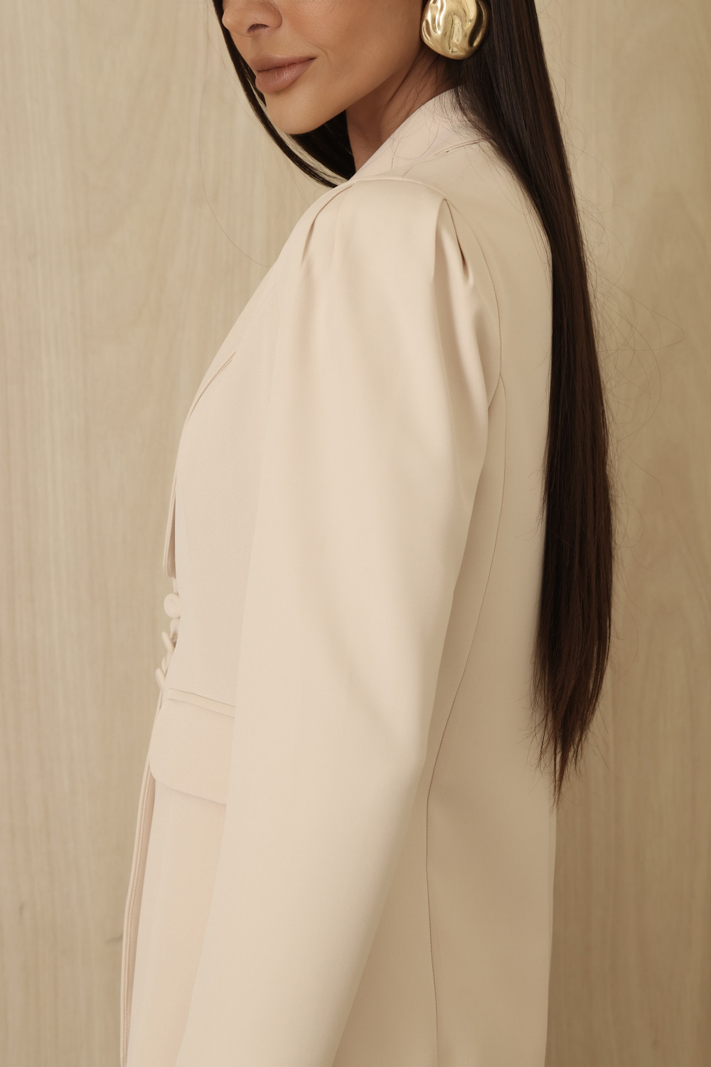 BLAZER OMBRO PREGAS BIANCA - BEGE