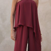 MACACÃO SAMIRA BLUSA ASSIMÉTRICA - MARSALA