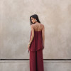 MACACÃO SAMIRA BLUSA ASSIMÉTRICA - MARSALA
