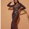 VESTIDO GLAMOROUS PAETÊ SEREIA - BRONZE